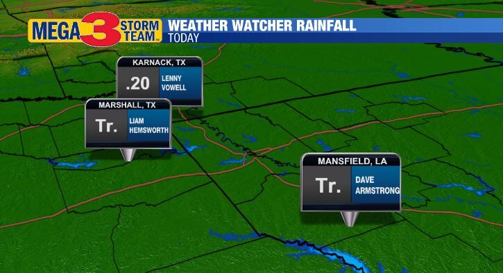 Central ArkLaTex Weather Watcher Rain Totals